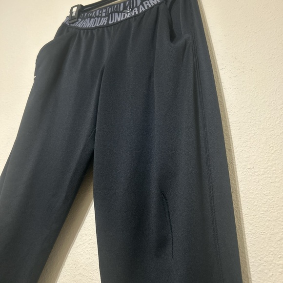 Under Armour HeatGear Black Loose Fit Joggers with Logo Waistband - Picture 5 of 6